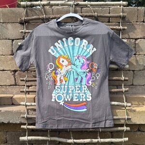 NWT! My Little Pony Unicorn Super Powers Graphic Tee - Gray